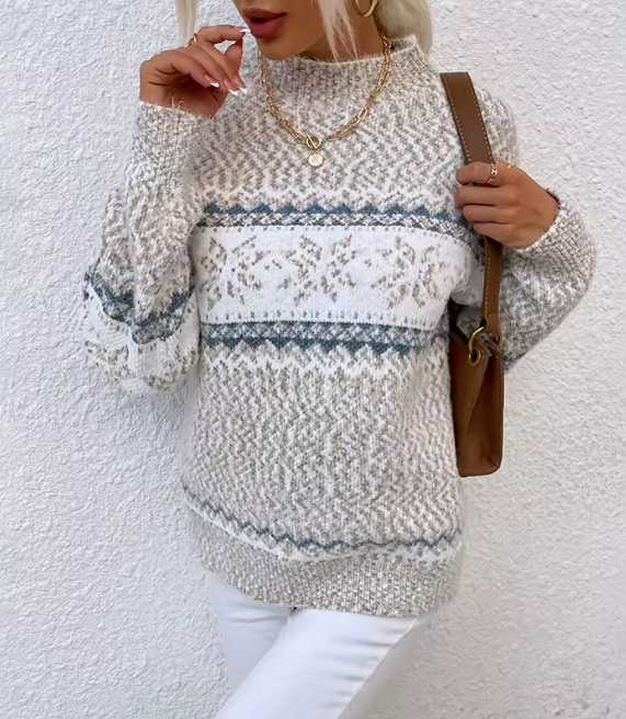 Sueter mujer copo de nieve manga larga Silamoda